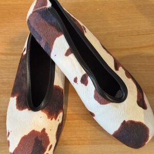 Amazon Brown and Cream Cow print Women's Flats